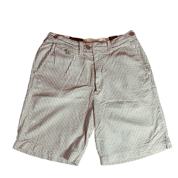 Abercrombie & Fitch Other - Abercrombie & Fitch Seersucker Shorts Blue White Stripe Adjustable Waist 30